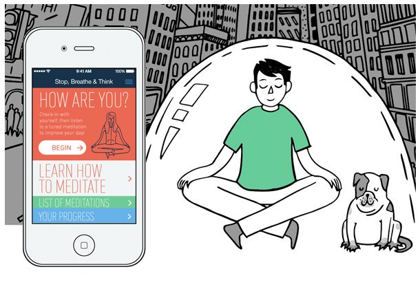 App Stop Breathe e Think selecionado por Bruno Figueredo como um dos 5 melhores app criados para relaxar